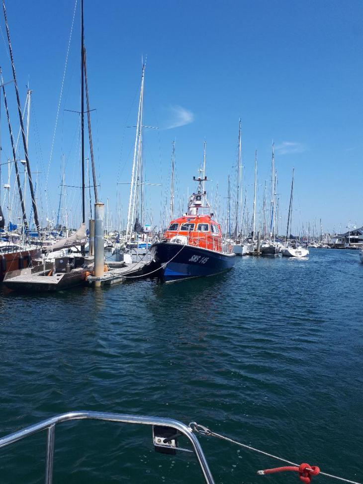Port du Crouesty SNSM boat at marina jul21