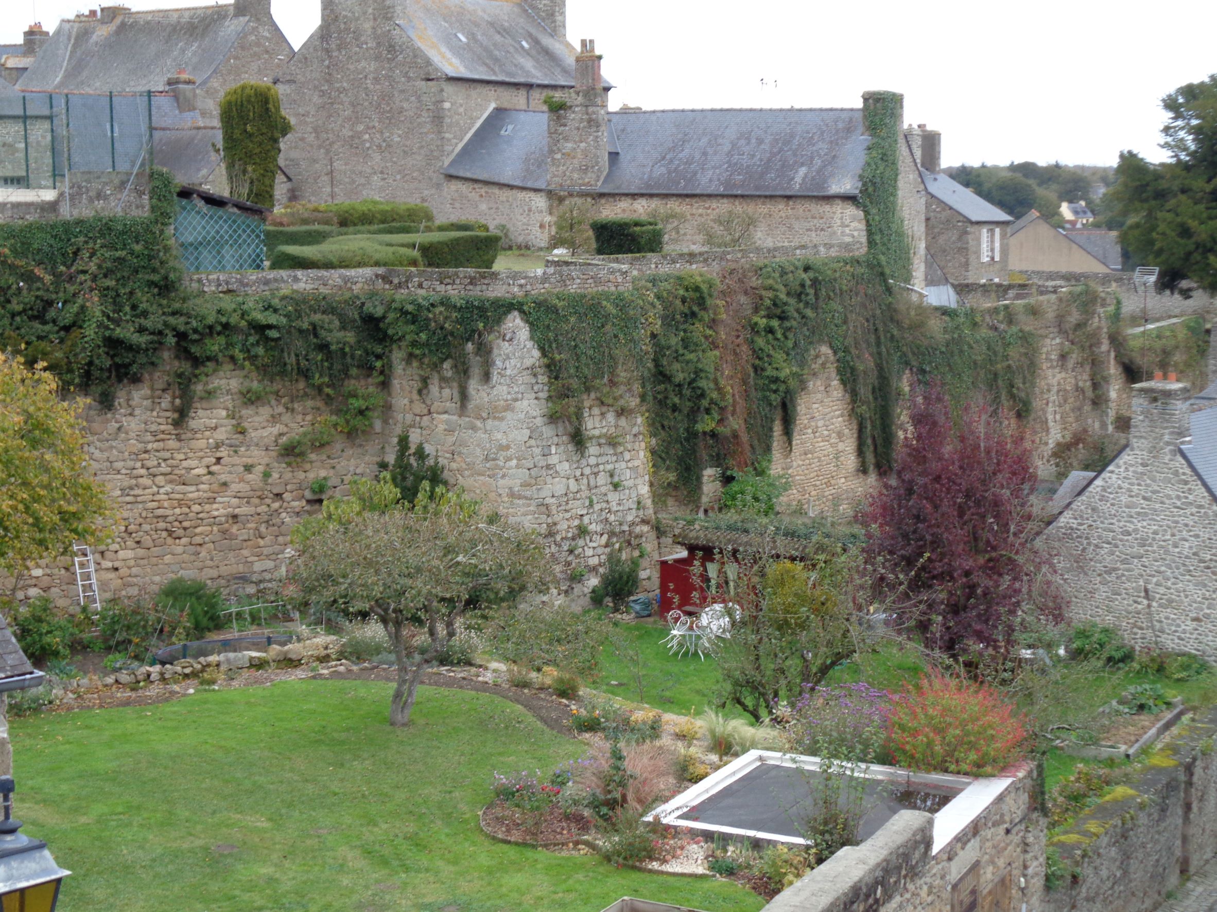 Moncontour castle ramparts walls of fortified city fr above nov21