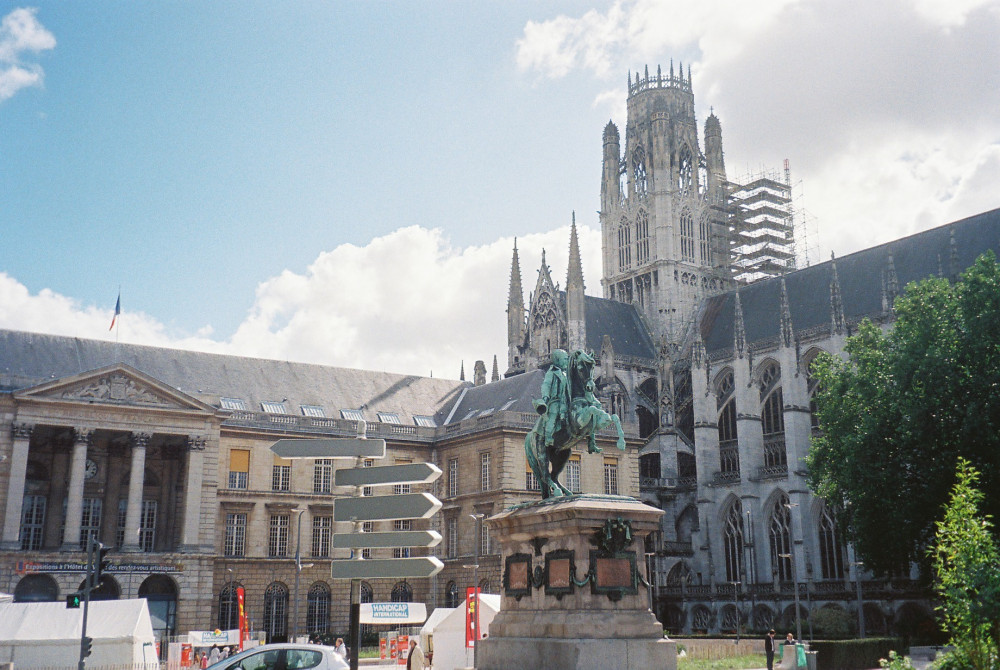 rouen hotel de ville left et abbaye st ouen right feb09