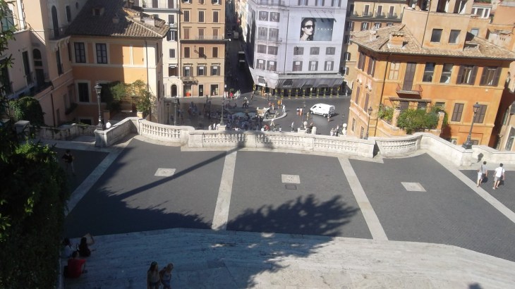 roma city view to piazza spagna from church trinite des monts aug13