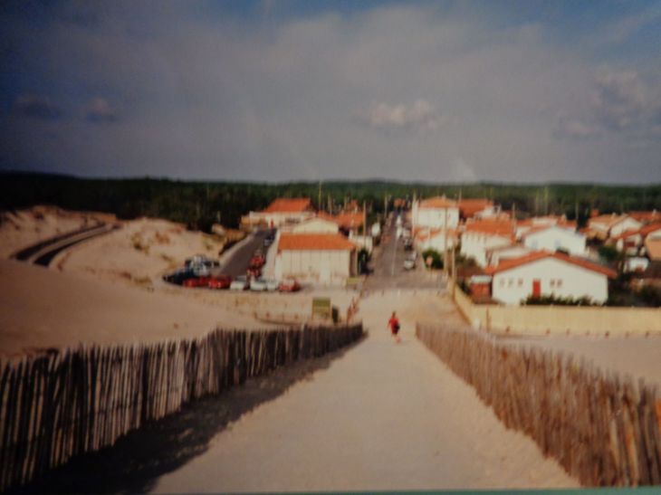 Carcans plage dune from beach to town