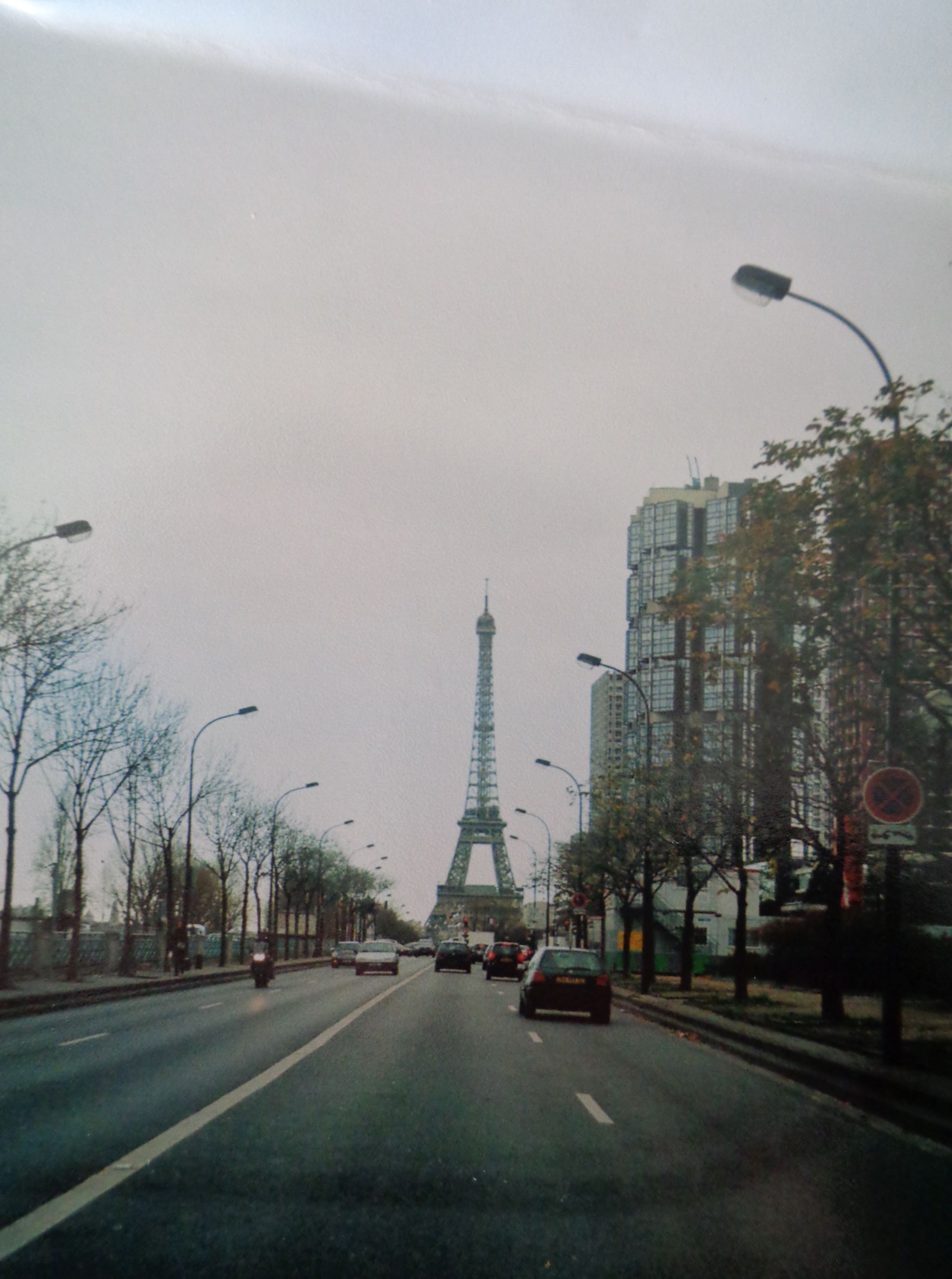 Paris driving quai andre citroen to eiffel tower