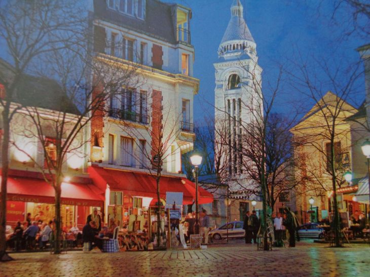 Paris place du tertre belltower bas sacre coeur facade ch st pierre