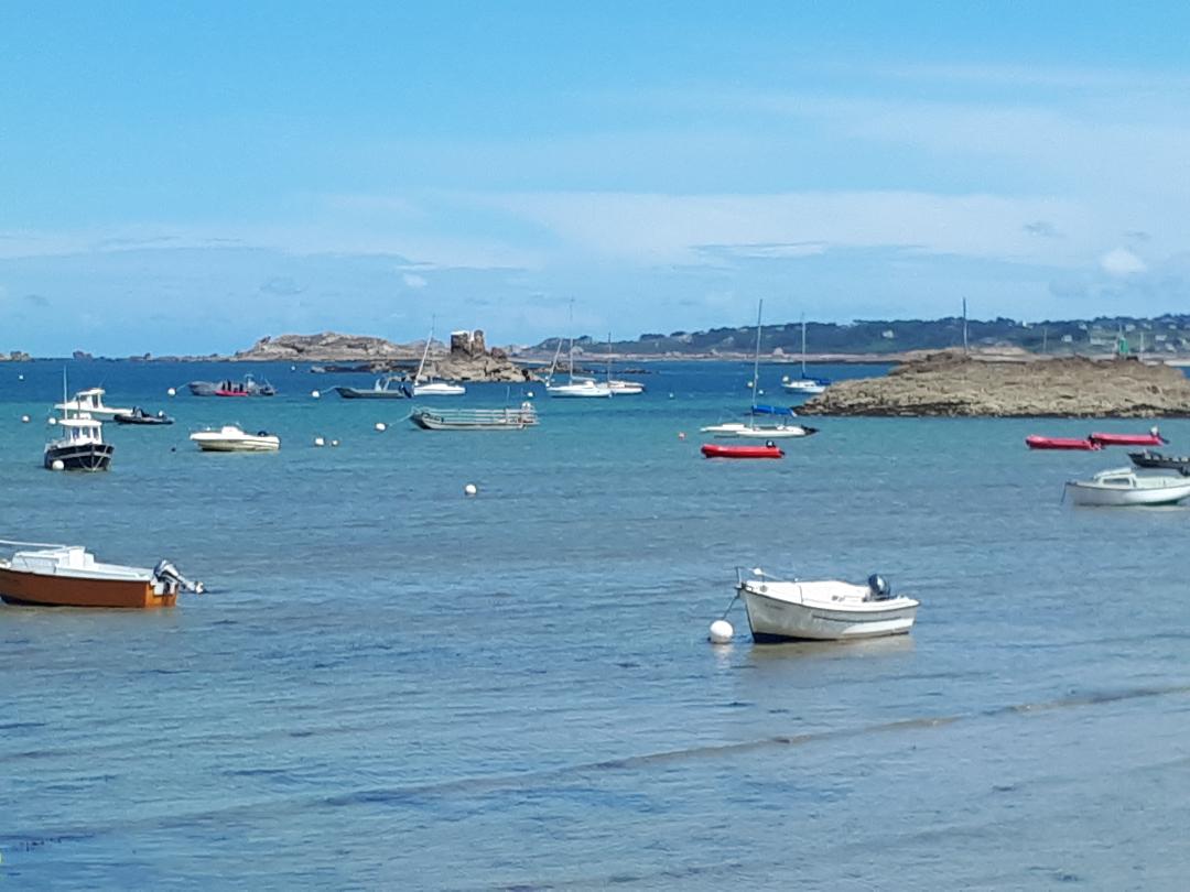 Carantec chateau du taureau from kelenn beach jun22