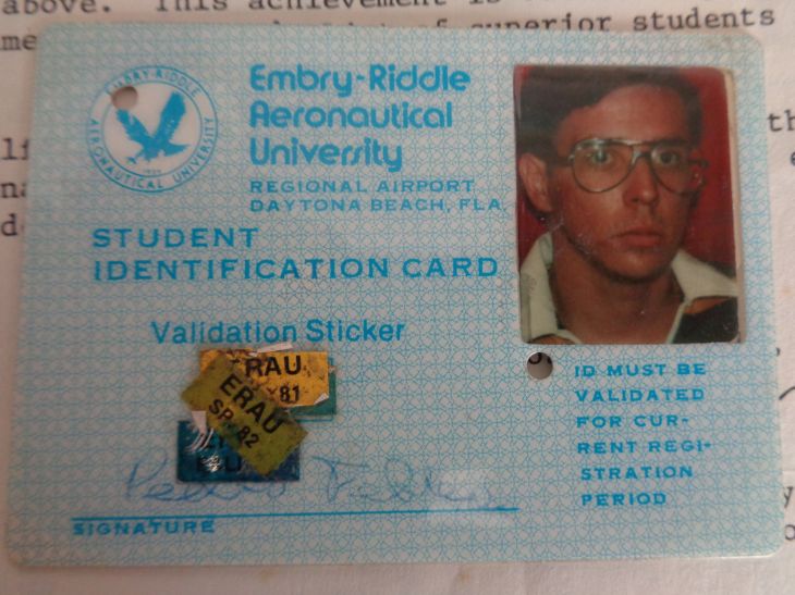 Daytona Beach ERAU student card 1982