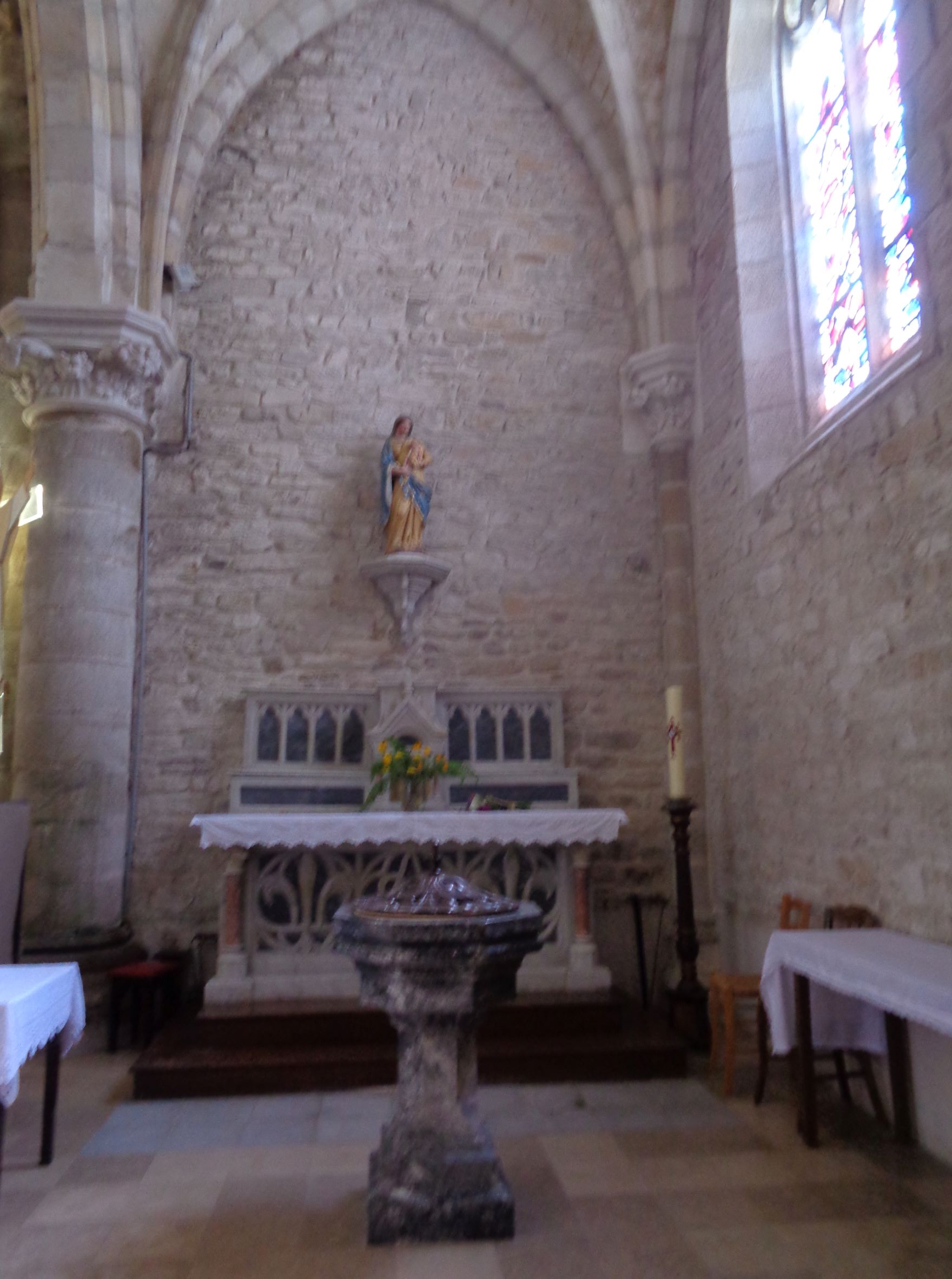 Elven ch St Alban chapel baptismal font sep22