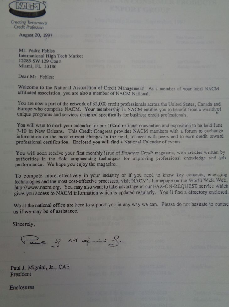 Miami NACM member Inter High Tech PF30august1997