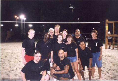 Miramar JL audio beach volley team Pedro left seated front row 2001