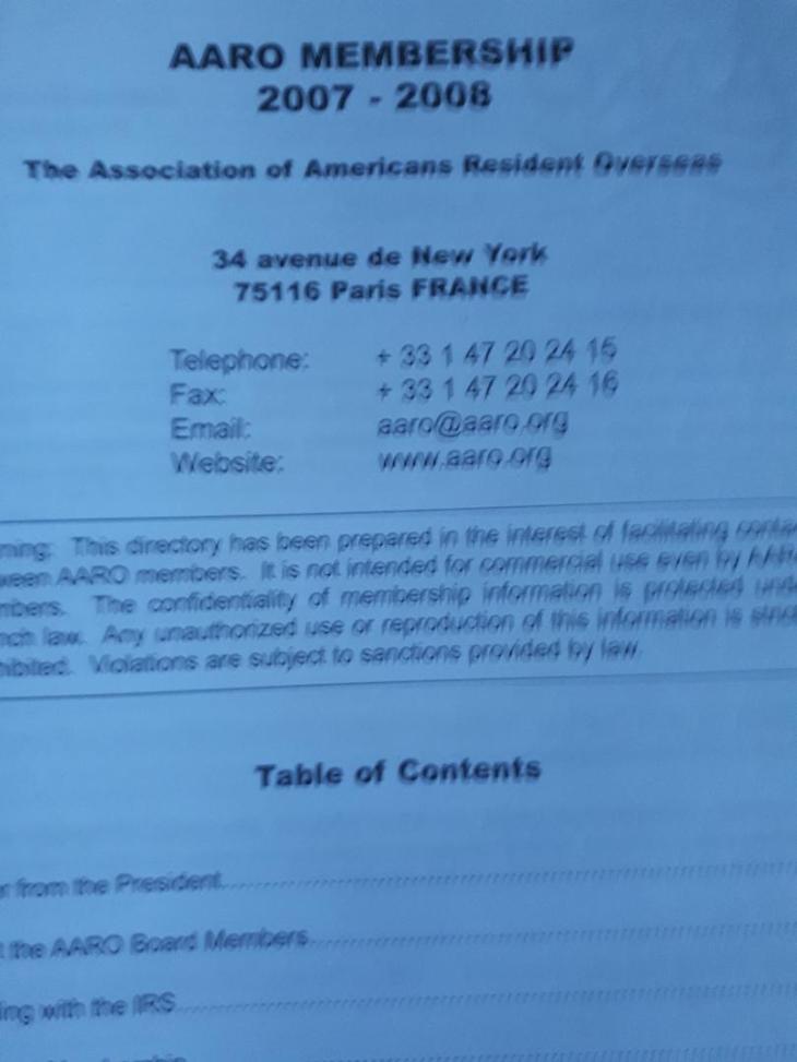 Paris AARO membership