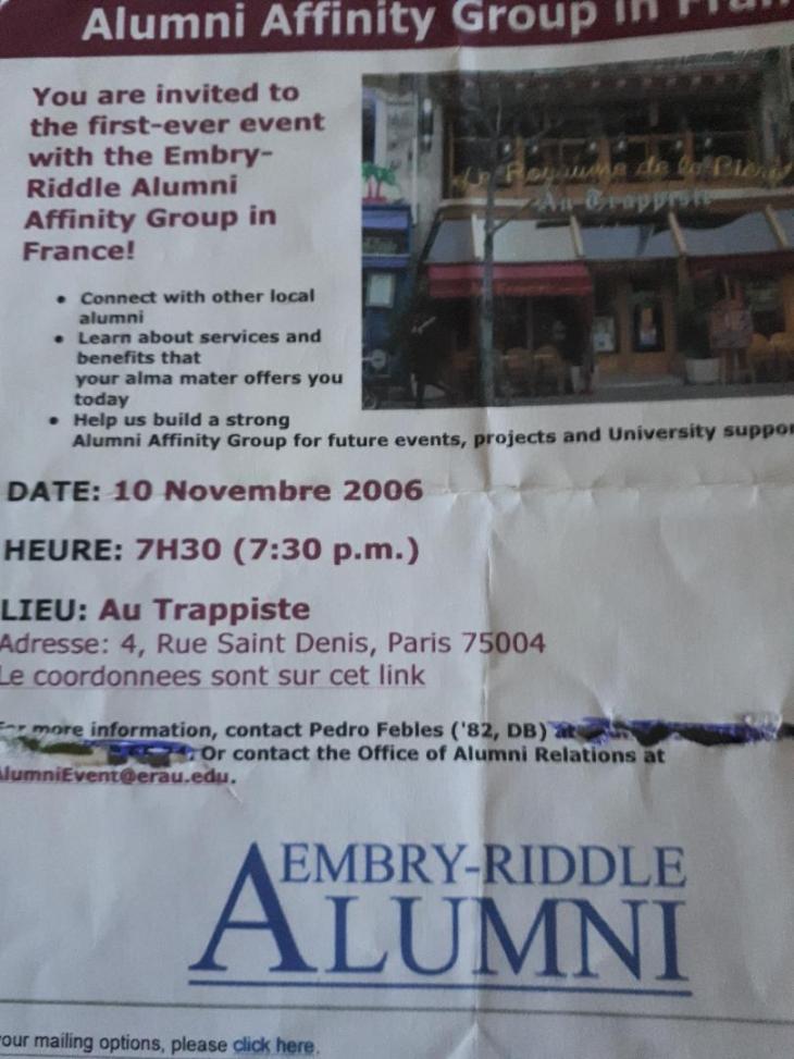 Paris Au Trappiste ERAU alumni brochure 2006