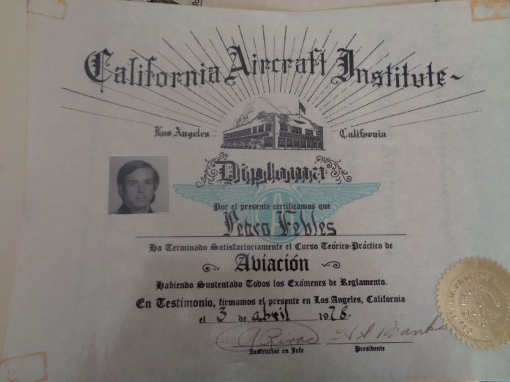 Perth Amboy Calif Aircraft Inst diploma PF 3April1978