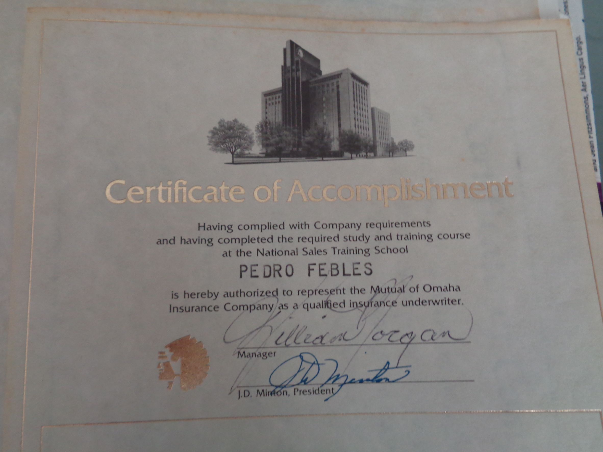 Perth Amboy Mutual of Omaha ins sales recon PF c1985
