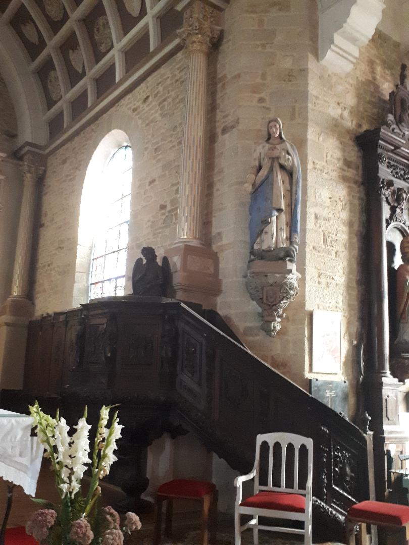 Theix Noyalo Ch Ste Cecile pulpit et virgin sep22