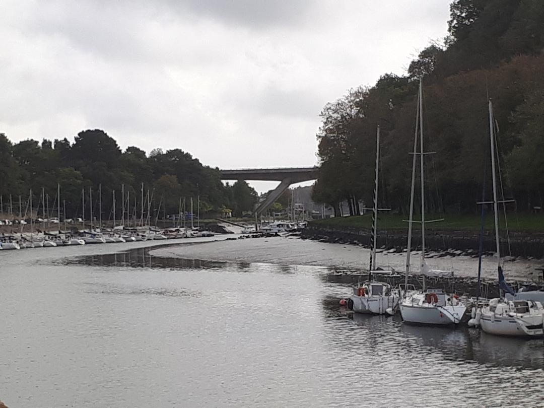Auray St Goustan auray river to Gulf Morbihan and N165 bridge oct22