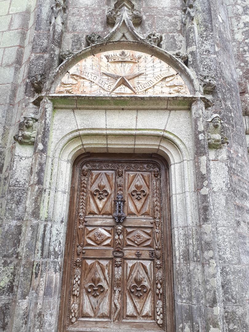keriolet castle neo gothic tower door in inner courtyard aug19
