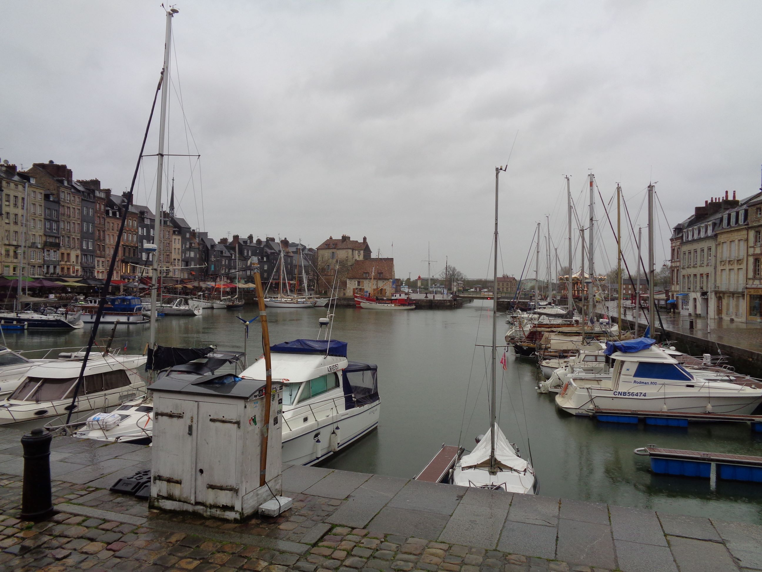 Honfleur vieux port harbor and boats apr23