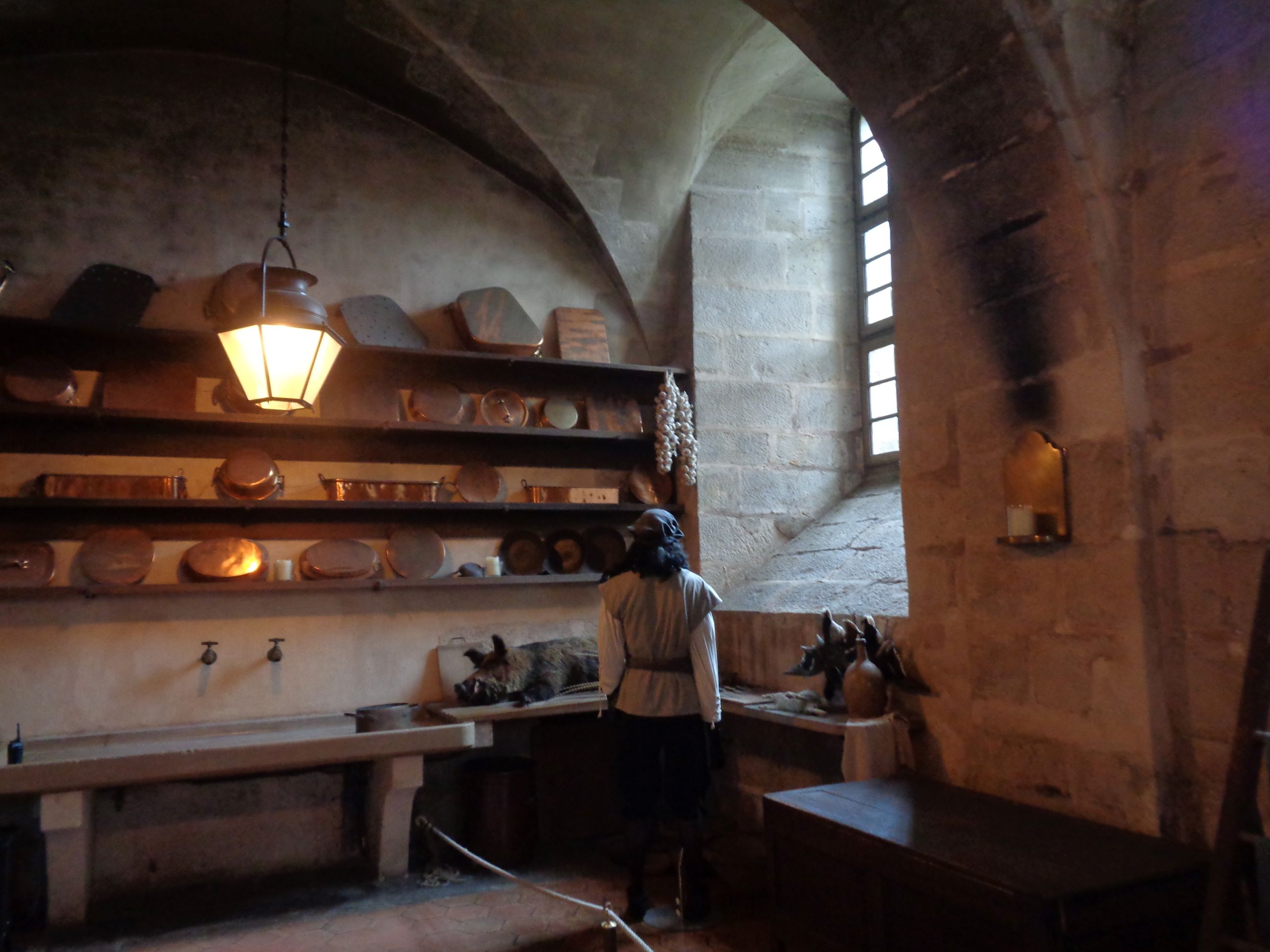 Vaux le Vicomte castle kitchen work space underground 2 may23
