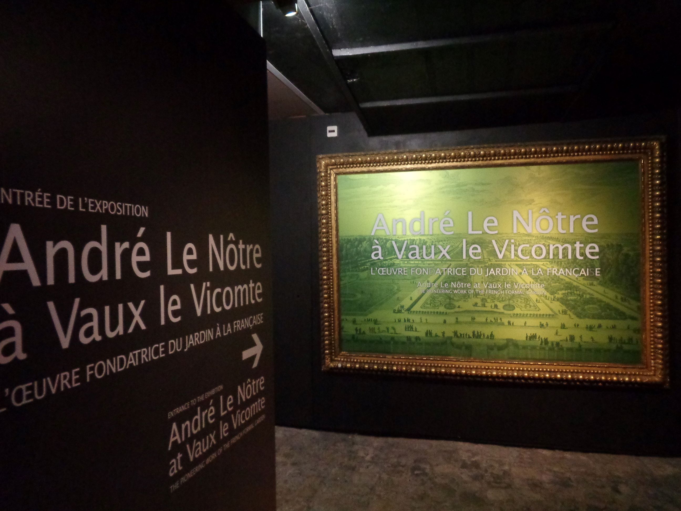 Vaux le Vicomte castle permanent collection on André Le Nôtre gardener entr may23