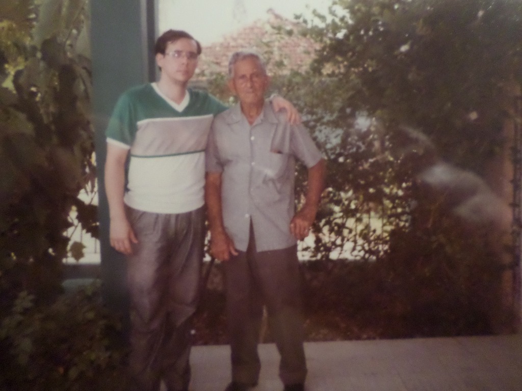 Punta Brava abuelo Manolo and me visiting with mima in 1984.