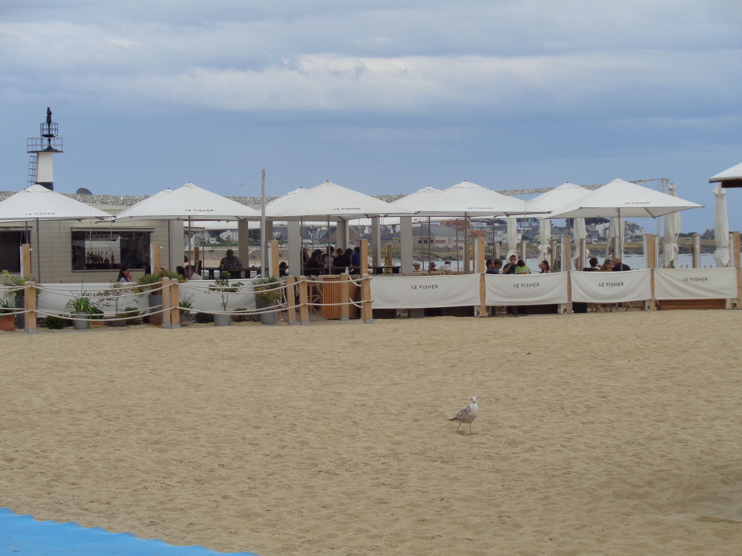 Quiberon Fisher beach club on grande plage jun23