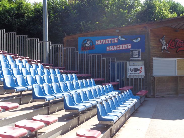 Rouen huskies of Rouen baseball stands closeup jun23