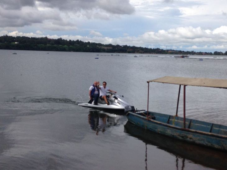 Uganda jinya waverunner with igor iginvest on nile river to son fish apr18