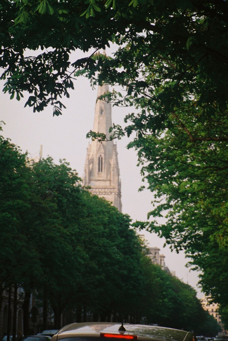 Paris Avenue George V belltower American Cathedral c2009