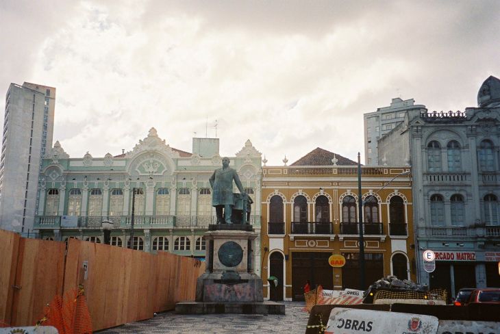 Curitiba Praça Generoso Marques Statue of the Baron of Rio Branco c2008
