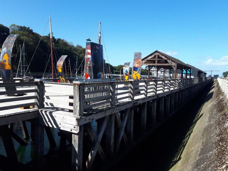 Douarnenez port musee boat on river deck ticket ofc oct23