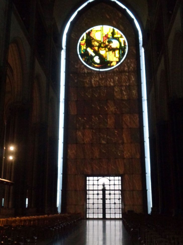 Lille Cathedral Notre Dame de la Treille marble veil of Veronique wall oct23