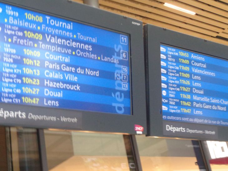 Lille Gare de Lille Flandres trains schedule oct23