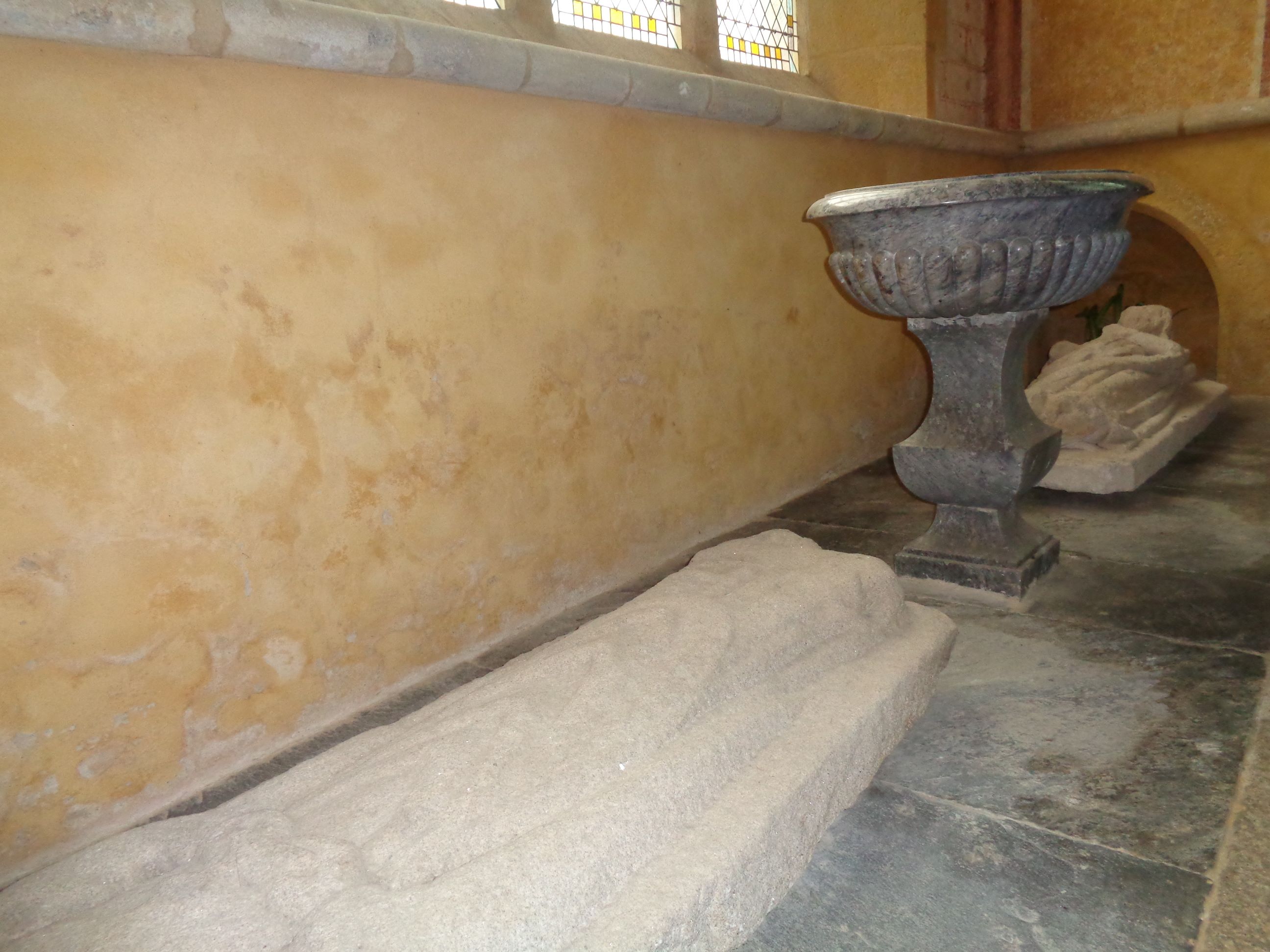 Saint Meen le Grand Abbey Saint Meen Chapel Baptismal font feb24
