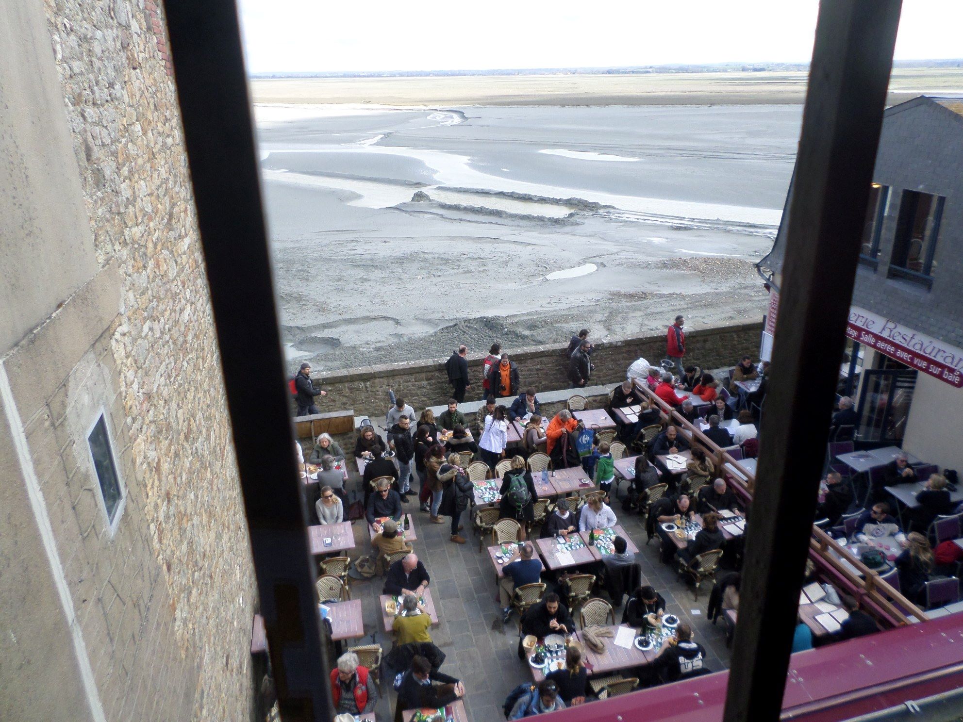 Mont Saint Michel la vieille auberge terrace mar15