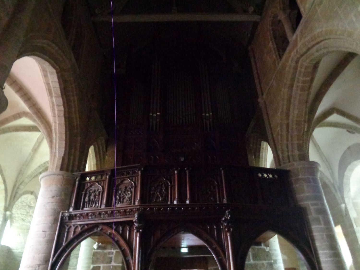 Lannion ch de la trinité Brélénevez organ back wall sep24