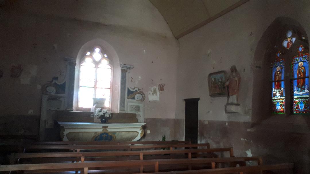 Le Guerno ch Saint John the Baptist chapel on left feb20