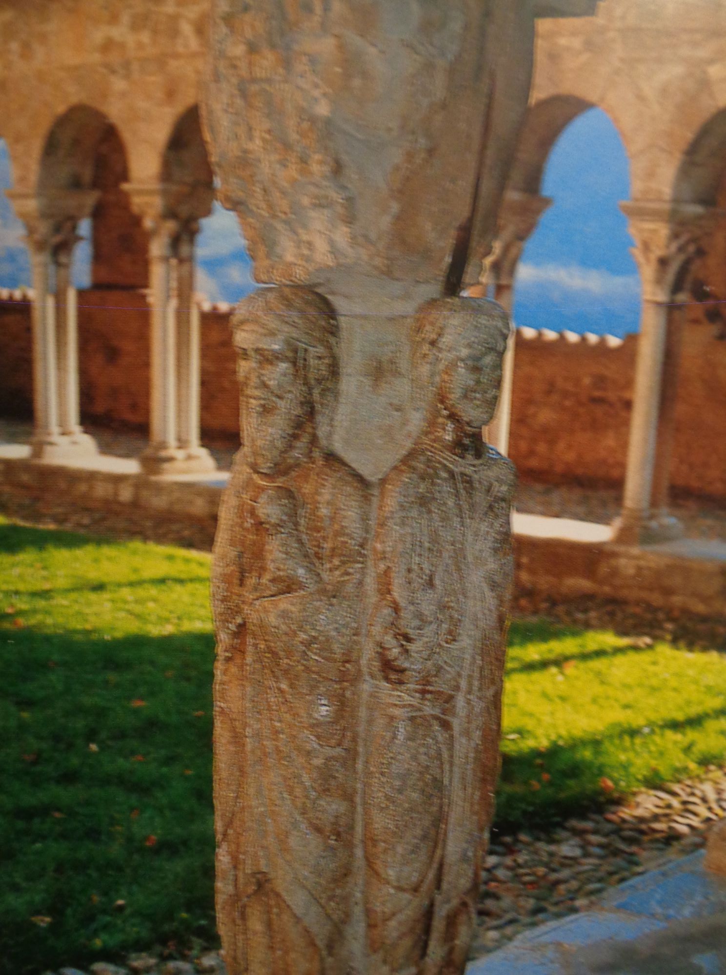 Saint Bertrand de Comminges cathedral Sainte Marie old cloister plilier des evangelistes 12C c2010
