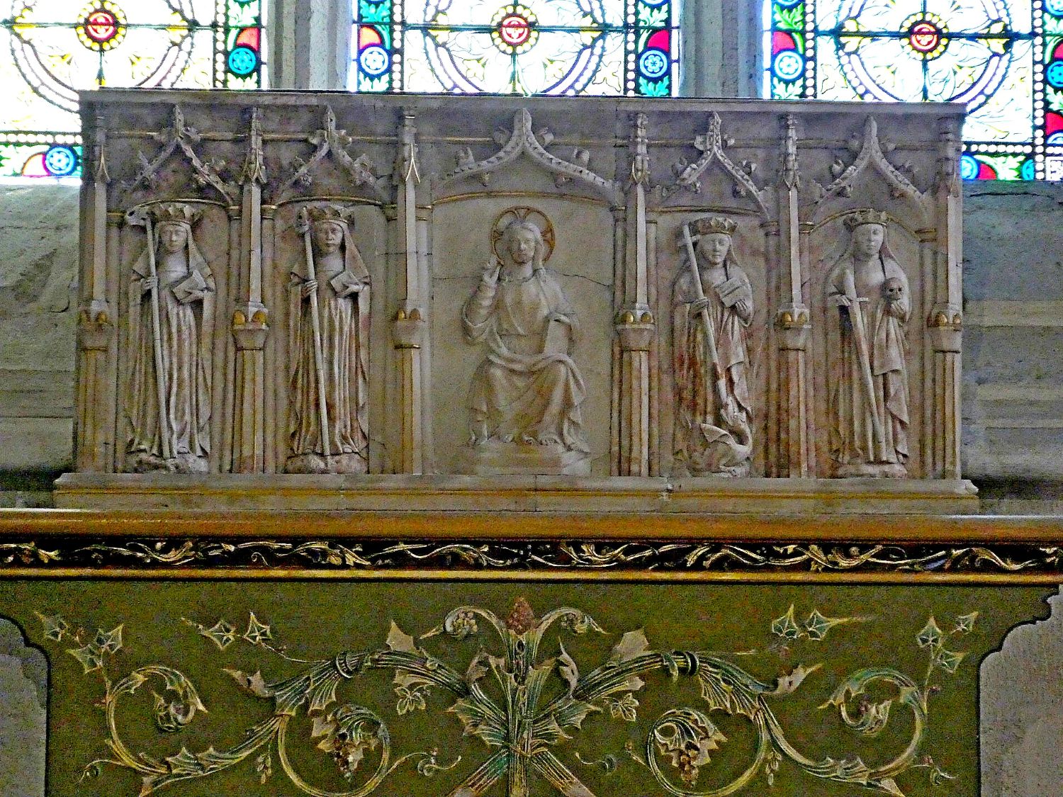 Quimper Cathédrale St Corentin Retable 15C Christ et apostles dec24
