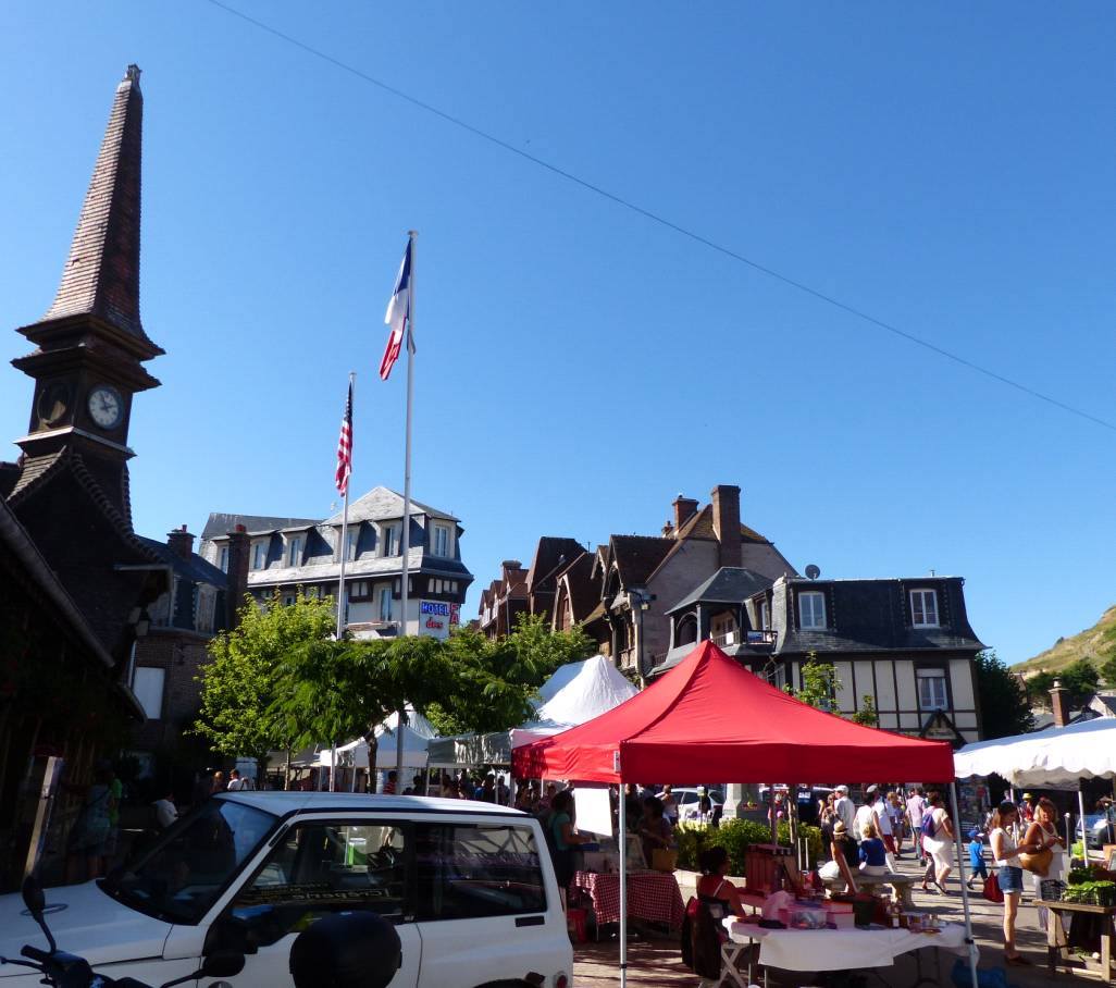 Etretat Place Maréchal Foch left halles market