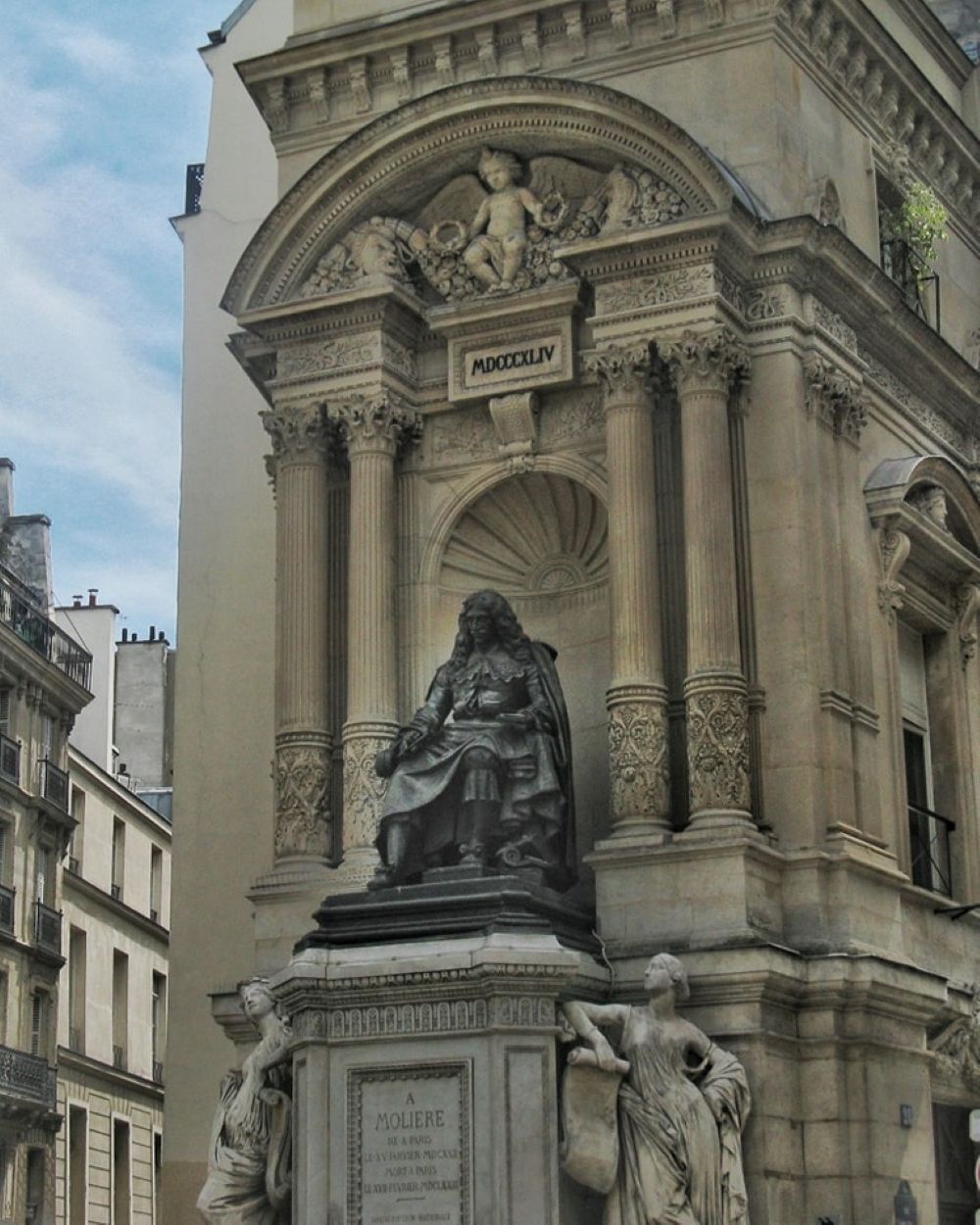 Paris Fontaine Molière, l'angle des Rues de Richelieu et Molière, 1e